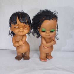VTG Boy & Girl Hawaiian/Polynesian Dolls 
