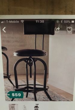 50% off, Oria Adjustable Height Swivel Bar Stool