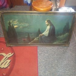 40X24" Jesus praying on Mount Olive.
