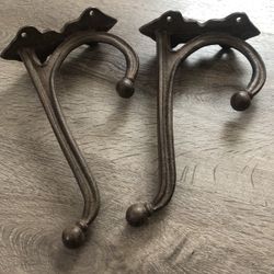 (2) Rustic Wall Hooks Heavy Duty Cast Iron