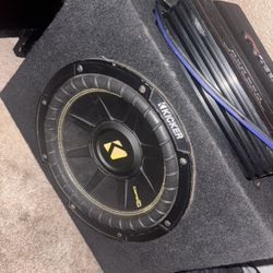 10” Kicker Subwoofer And Amp 550watts 