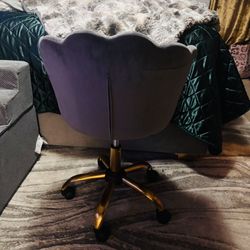 Pretty Grey Chair With Gold Details For Desk 