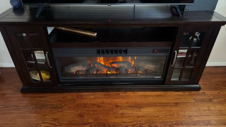 TV Console with electric fan and fireplace