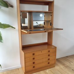 Vintage Teak Bar with Storage 