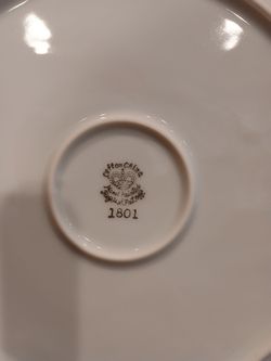 Vintage Lefton snack set Fleur de Lis 1801
