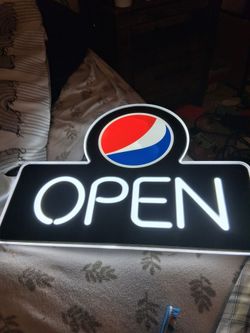 Pepsi cola open sign
