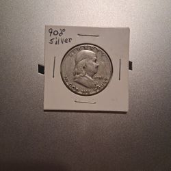 1951-S Ben Franklin Half Dollar, 90% SILVER, VERY FINE CONDITION