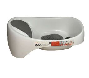 Boon Soak 3-Stage Baby Bathtub - Gray & White, Newborn to Toddler 0-18M