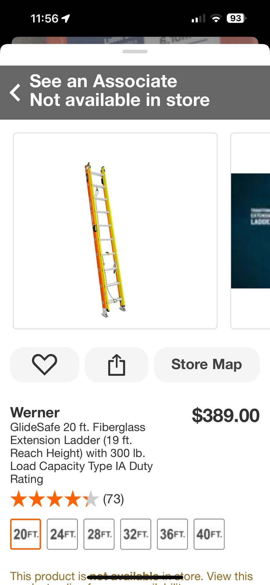 WERNER GLIDESAFE 20ft Ladder NEW