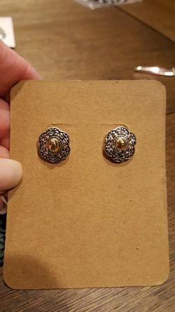 Pierced silver & Gold earrings