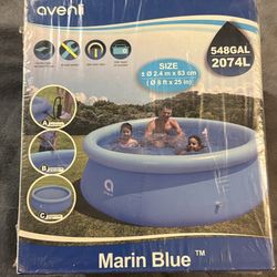 Avenli 8 ft. Round 25 in. Above Ground Outdoor Backyard Swimming Inflatab