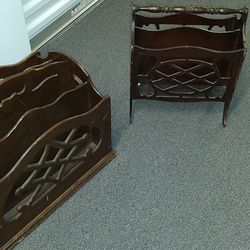 Wooden Vintage Magazine Racks (2)