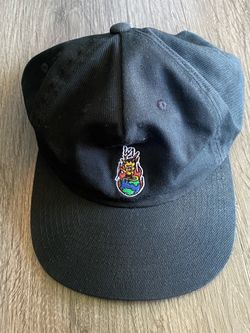 RVCA Black Adjustable Snapback Cap  Patch One Size