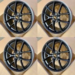 New 18 Inch BBS Style Rims Wheels 18x8 +35 (5x114.3) Black