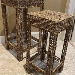 2 Woven Side Tables