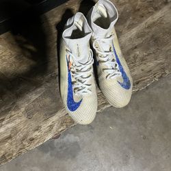 Nike Mercurial Size 9.5 White Blue ELITE 