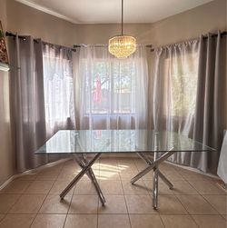 71” Glass Dining Table