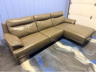 Baxton Studio Rabbie 2-Piece LEATHER Sectional Sofa