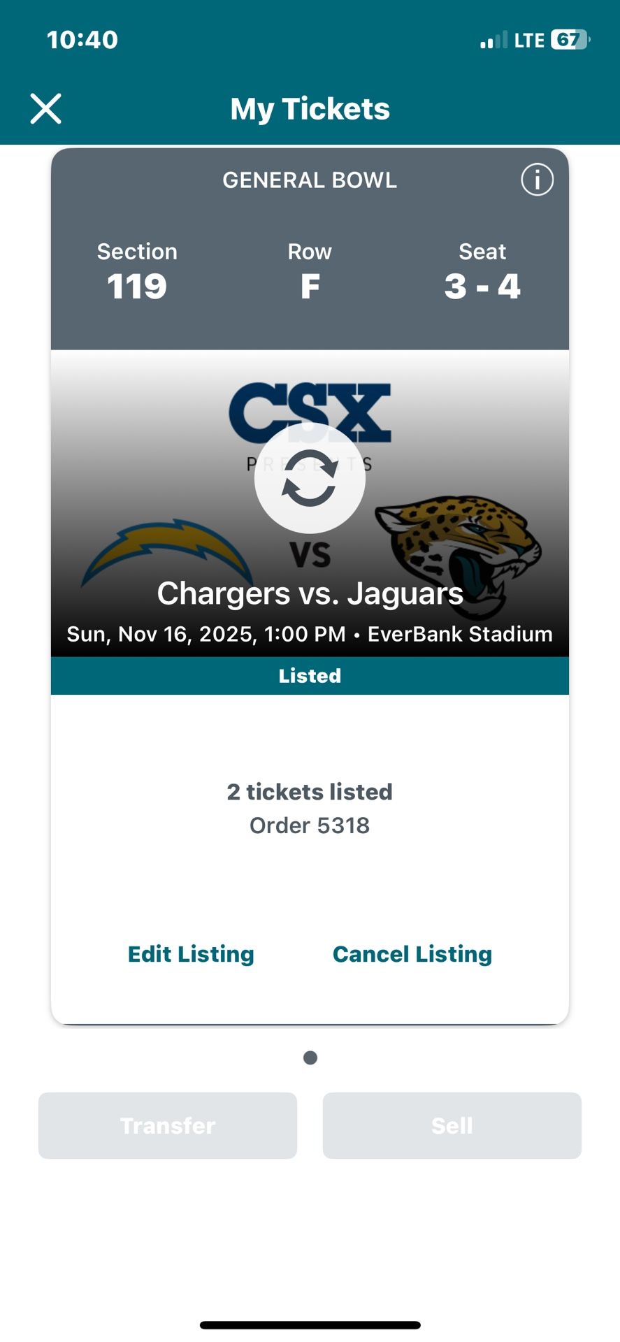 Jaguars vs Chargers Game