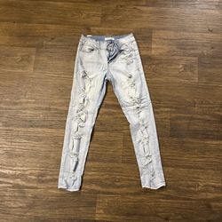 Almost Famous Blue Distressed Skinny Jeans Size 7 Women 