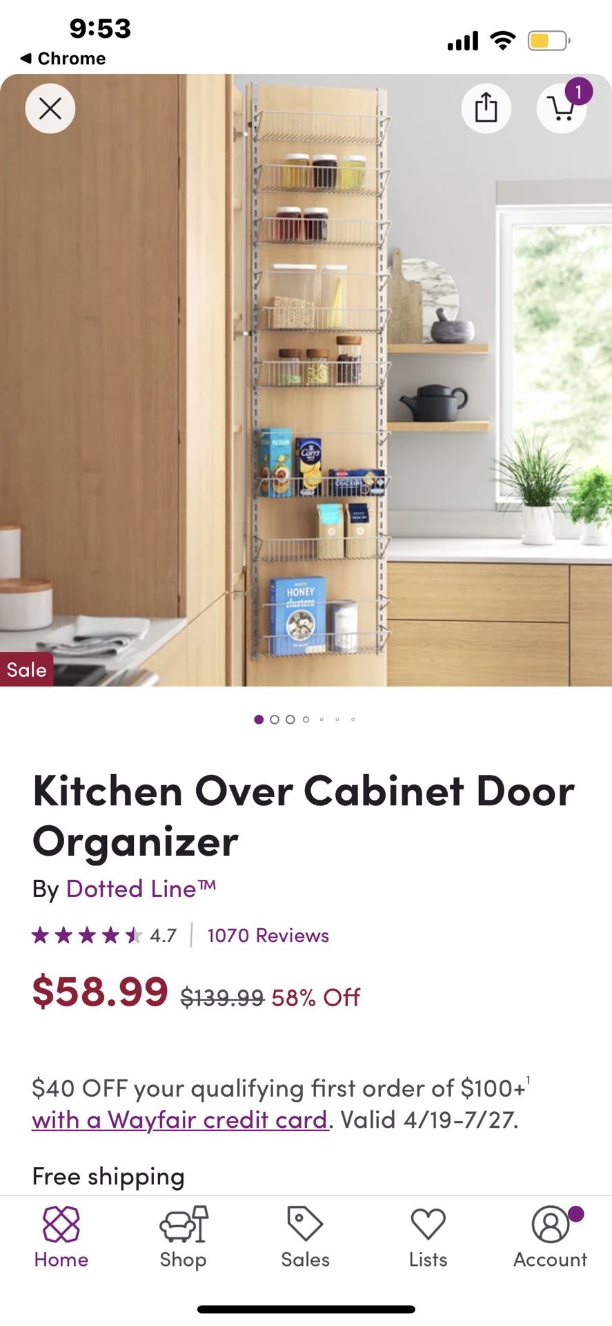 Over Cabinet Door Storage