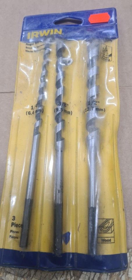 IRWIN 3-Piece x 7-1/2-in Woodboring Auger Drill Bit Set