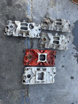 SBC 350 small block Chevy Edelbrock aluminum intake manifold