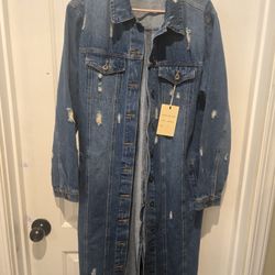Long Denim Jacket L