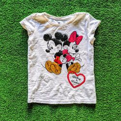 Disney Mickey & Minnie Mouse Sequin Jumping Beans Limited Girls Sz5 Shirt EUC