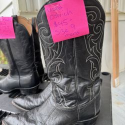 Used Ostrich Boots Men’s Size 9