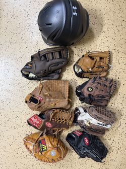 Baseball Bat, Gloves, Helmet, Bag, Balls