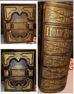 1800s Vintage Holy Bible KJV W/ The Apocrypha Deluxe Edition Rare Award Edition