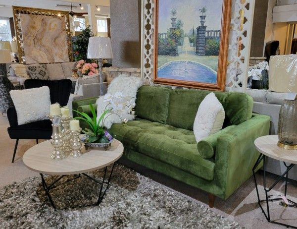 Mid-Century Modern Green Color Sofa