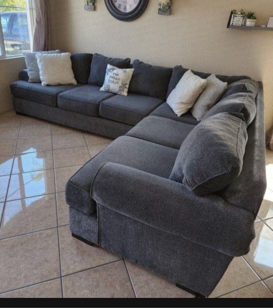 Beautiful Charcoal Grey Sofa Set From Jerome's 