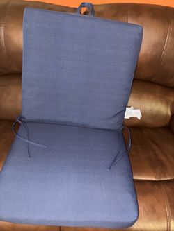 NEW Mainstays Navy Outdoor Chair Cushions – Set of 2 – 37” x 19.5”