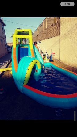 Inflatable water slide on 50