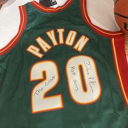 Hall Of Fame Signed Gary Payton sonics 