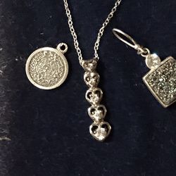 3 - SILVER 925 Pendants With 1- Silver 925 Chain