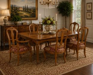 Ethan Allen "Tuscany" Pretzel Back Dining chairs Set of 6 (NO TABLE)