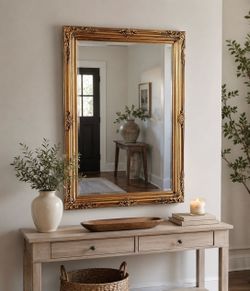 Gold Ornate Framed Wall Mirror