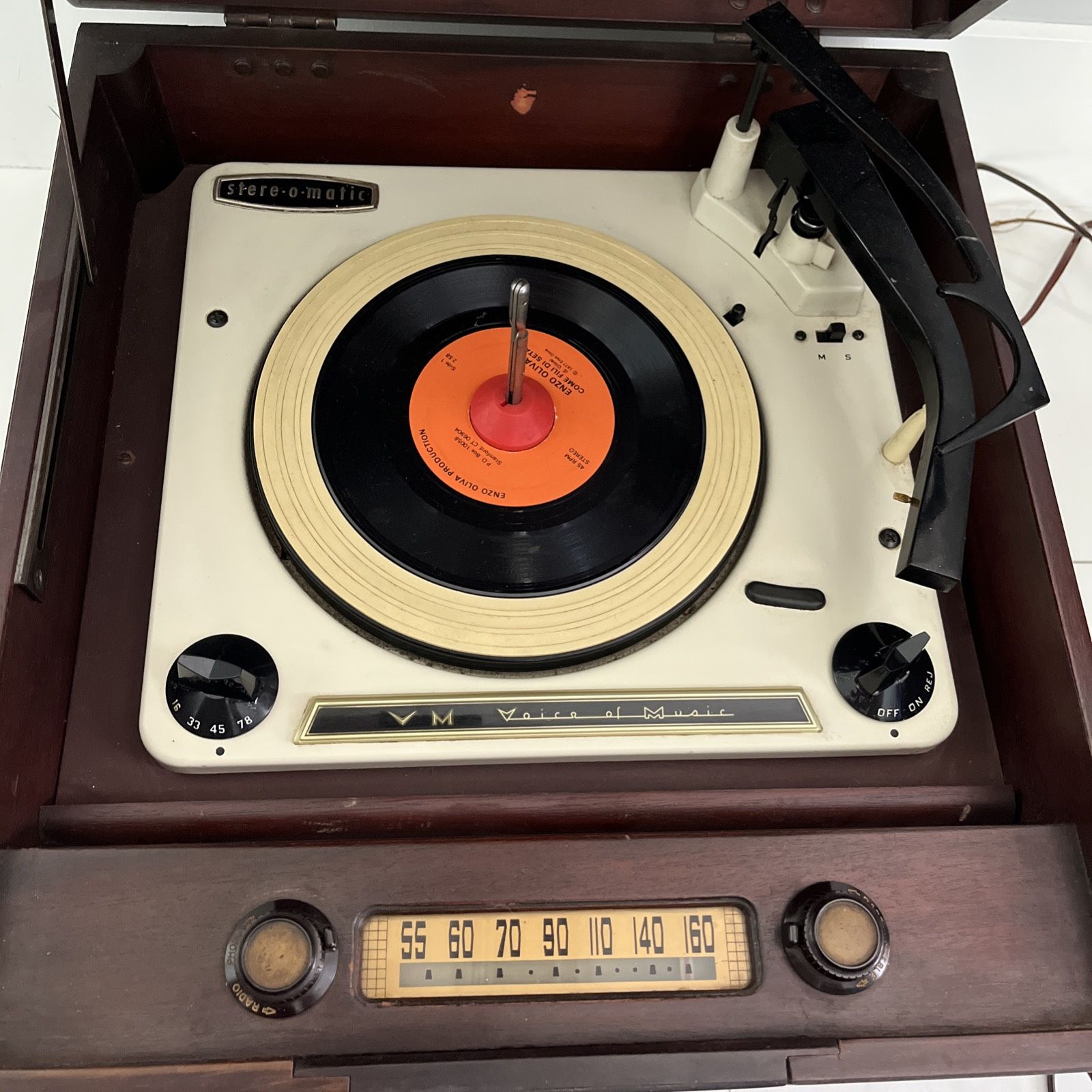 Emerson Voice Of Music Stere-O-Matic Vintage Radio Turntable