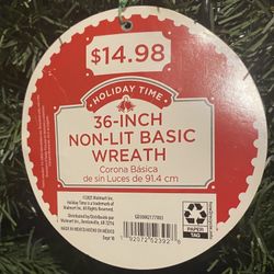 36-Inch Non-lit Basic Wreath 