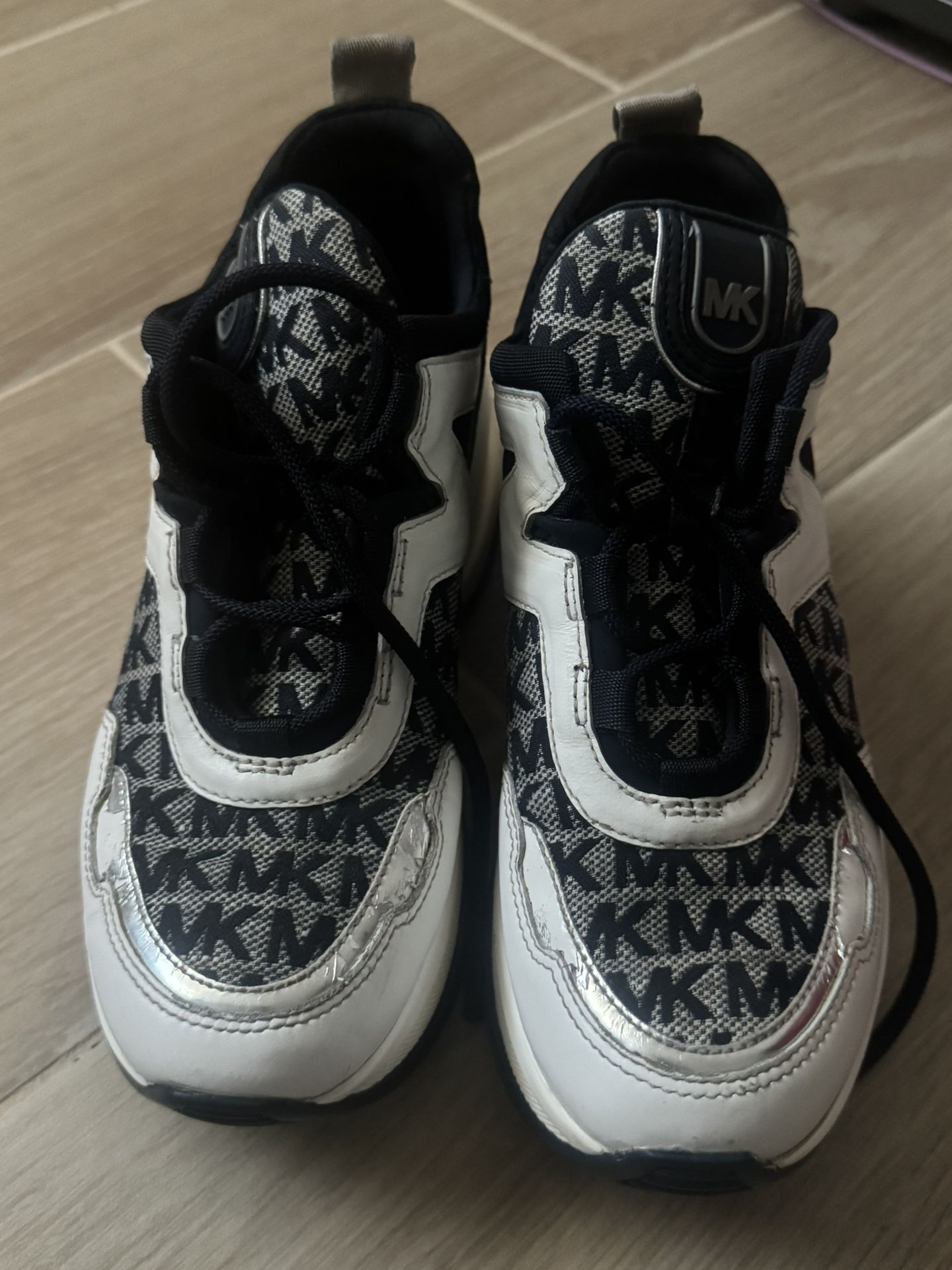 Olympia Logo Jacquard and Leather Trainer