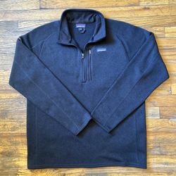 Patagonia Men's Better Sweater 1/4-Zip Fleece Pullover Black Men’s L