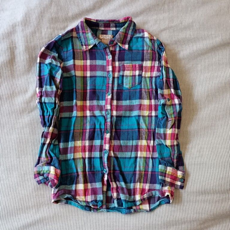 Girls Sz:10/12 Plaid Button Shirts Arizona Cotton