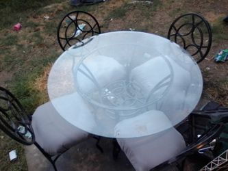 Glass Table With 4 Chairs