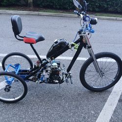 Custom Stretched 3 Wheel Conversion West Coast Chopper Motorized Bicycle 