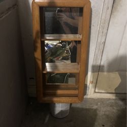 Wooden Shelf With Mirror 