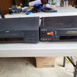 Sony And RCA VHS Players With Remotes