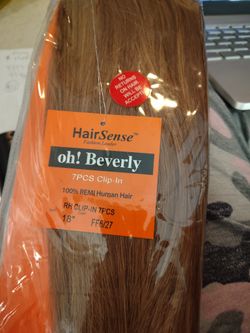 18" Human Hair Extensions Clip On Color 6/27